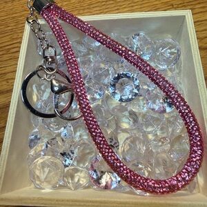 Pink Crystal Keychain Wristlet